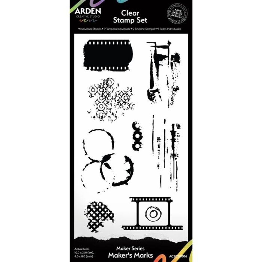 Arden Creative Studio Vintage Makers Maker's Marks 4x8 Inch Clear Stamp Set (ACSCS0006) Arden Creative Studio Vintage Makers Maker's Marks 4x8 Inch Clear Stamp Set (ACSCS0006)