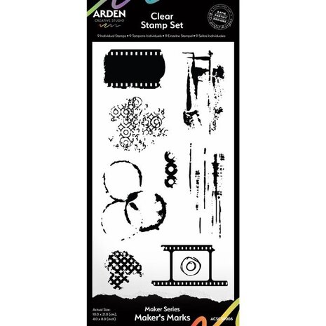 Arden Creative Studio Vintage Makers Maker's Marks 4x8 Inch Clear Stamp Set (ACSCS0006) Arden Creative Studio Vintage Makers Maker's Marks 4x8 Inch Clear Stamp Set (ACSCS0006)