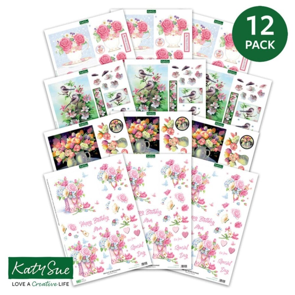 Katy Sue 3D Die-Cut Decoupage Floral collection (11-DCDFLO)