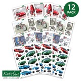 Katy Sue 3D Die-Cut Decoupage Cars and Bikes (11-DCDCAR12)
