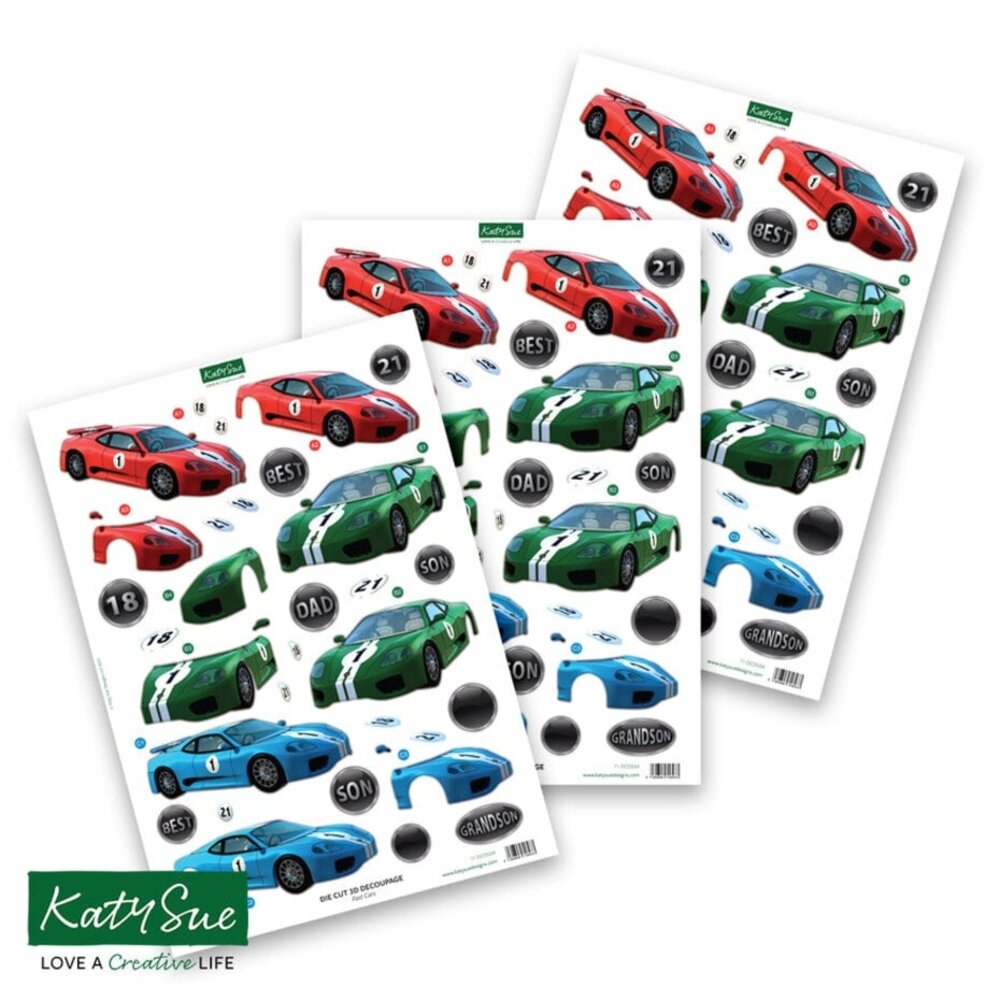 Katy Sue 3D Die-Cut Decoupage Cars and Bikes (11-DCDCAR12) Katy Sue 3D Die-Cut Decoupage Cars and Bikes (11-DCDCAR12)