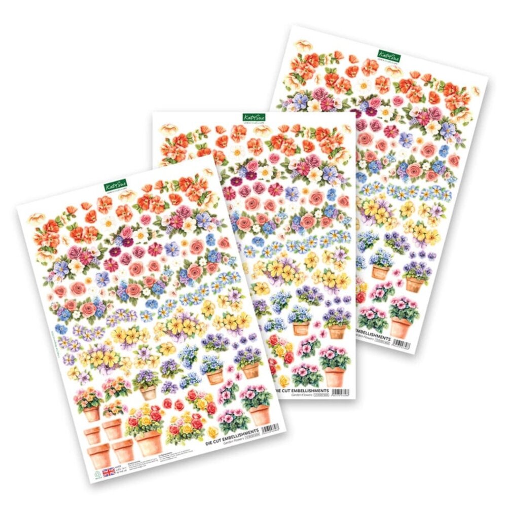 Katy Sue Die Cut Embellishments Garden Flowers (12-DCE017GF) Katy Sue Die Cut Embellishments Garden Flowers (12-DCE017GF)