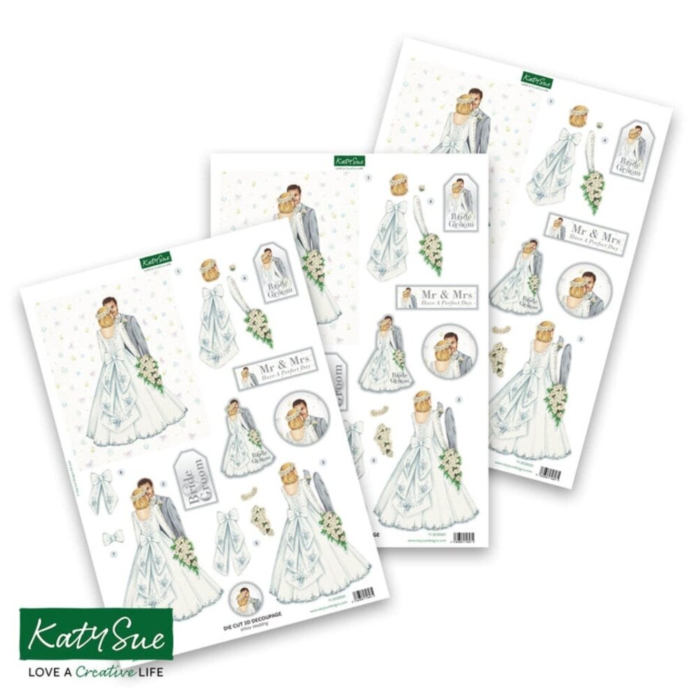 Katy Sue 3D Die-Cut Decoupage White Wedding (11-DCD531) Katy Sue 3D Die-Cut Decoupage White Wedding (11-DCD531)