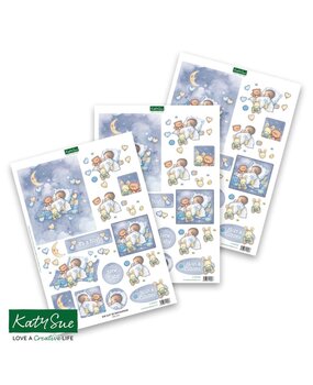 Katy Sue 3D Die-Cut Decoupage Baby Boy with Moon (11-DCD535)