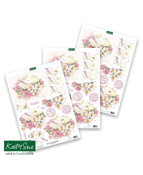 Katy Sue 3D Die-Cut Decoupage Wedding Book & Flowers (11-DCD606)