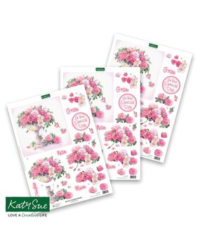 Katy Sue 3D Die-Cut Decoupage Tumbling Roses (11-DCD607)