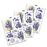 Katy Sue 3D Die-Cut Decoupage Vases of Pansies (11-DCD608)