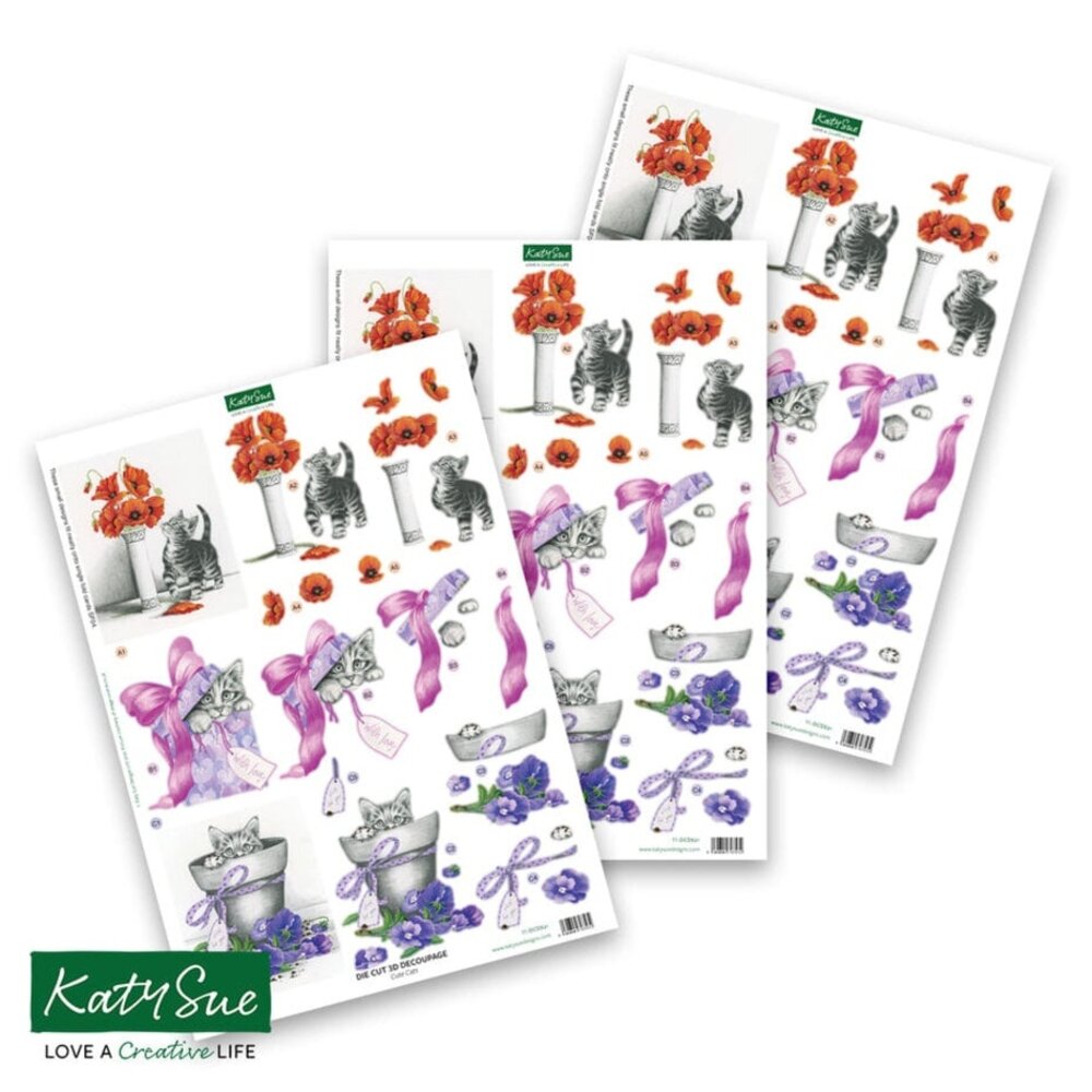 Katy Sue 3D Die-Cut Decoupage Cute Cats (11-DCD621)