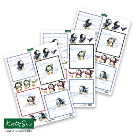 Katy Sue 3D Die-Cut Decoupage Busy Penguins (11-DCD628) Katy Sue 3D Die-Cut Decoupage Busy Penguins (11-DCD628)