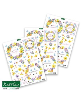Katy Sue 3D Die-Cut Decoupage Spring Wreath (11-DCD643) Katy Sue 3D Die-Cut Decoupage Spring Wreath (11-DCD643)
