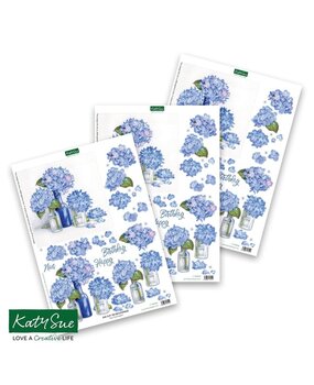 Katy Sue 3D Die-Cut Decoupage Blue Hydrangeas (11-DCD665) Katy Sue 3D Die-Cut Decoupage Blue Hydrangeas (11-DCD665)