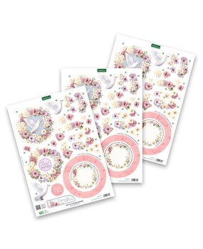 Katy Sue 3D Die-Cut Decoupage Dove with Flowers (11-DCD727) Katy Sue 3D Die-Cut Decoupage Dove with Flowers (11-DCD727)