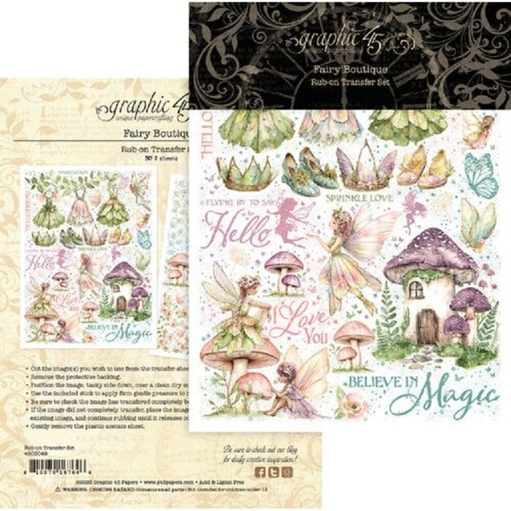 Graphic 45 Fairy Boutique Rub-On Transfers (4503049)