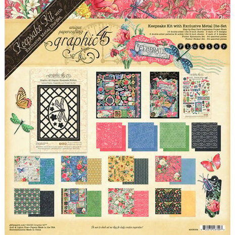 Graphic 45 Flutter 12x12 Inch Keepsake Edition with Exclusive Metal Die-Set (4503034) Graphic 45 Flutter 12x12 Inch Keepsake Edition with Exclusive Metal Die-Set (4503034)