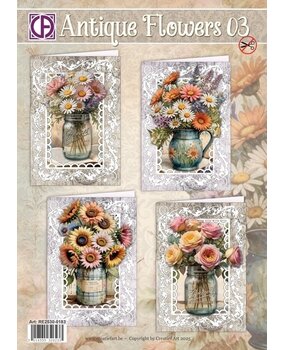 Creatief Art Card Kit Antique Flowers 03 (RE2530-0183) Creatief Art Card Kit Antique Flowers 03 (RE2530-0183)