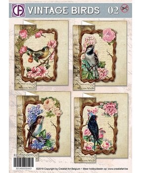 Creatief Art Card Kit Vintage Birds 02 (RE2530-0099)