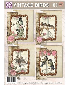 Creatief Art Card Kit Vintage Birds 01 (RE2530-0087)