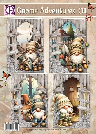 Creatief Art Card Kit Gnome Adventures 01 (RE2530-0184)