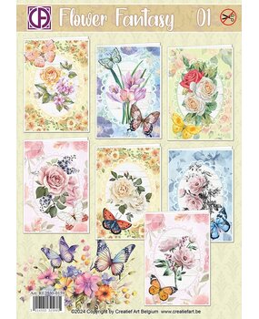 Creatief Art Card Kit Flower Fantasy 01 (RE2530-0159)