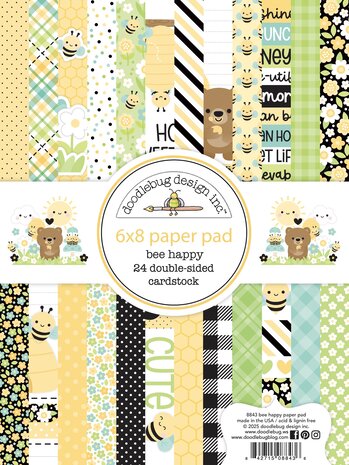 Doodlebug Design Inc. Bee Happy 6x8 Inch Paper Pad (8843) Doodlebug Design Inc. Bee Happy 6x8 Inch Paper Pad (8843)