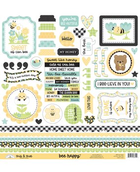 Doodlebug Design Inc. Bee Happy This & That Stickers (8845) Doodlebug Design Inc. Bee Happy This & That Stickers (8845)