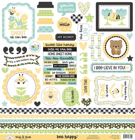 Doodlebug Design Inc. Bee Happy This & That Stickers (8845)