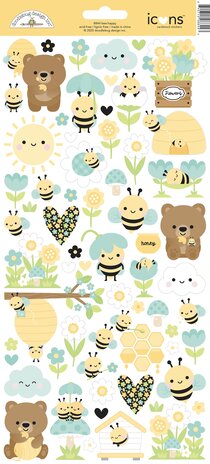 Doodlebug Design Inc. Bee Happy Icons Stickers (8844)