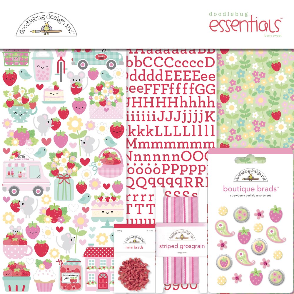 Doodlebug Design Inc. Berry Sweet 12x12 Inch Essentials Kit (8888) Doodlebug Design Inc. Berry Sweet 12x12 Inch Essentials Kit (8888)
