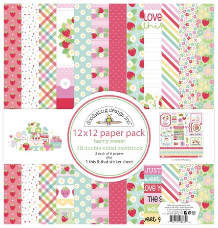 Doodlebug Design Inc. Berry Sweet 12x12 Inch Paper Pack (8885) Doodlebug Design Inc. Berry Sweet 12x12 Inch Paper Pack (8885)