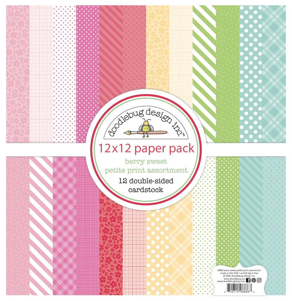 Doodlebug Design Inc. Berry Sweet 12x12 Inch Petite Prints Paper Pack (8886) Doodlebug Design Inc. Berry Sweet 12x12 Inch Petite Prints Paper Pack (8886)