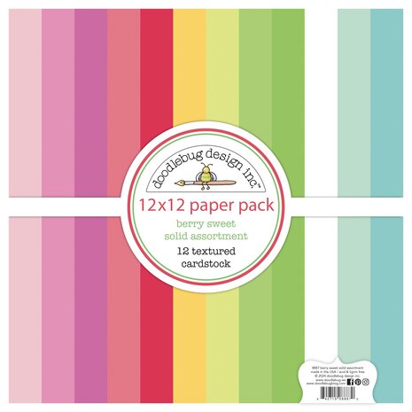 Doodlebug Design Inc. Berry Sweet 12x12 Inch Textured Cardstock Solid Paper Pack (8887) Doodlebug Design Inc. Berry Sweet 12x12 Inch Textured Cardstock Solid Paper Pack (8887)