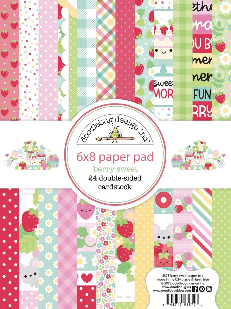 Doodlebug Design Inc. Berry Sweet 6x8 Inch Paper Pad (8875) Doodlebug Design Inc. Berry Sweet 6x8 Inch Paper Pad (8875)