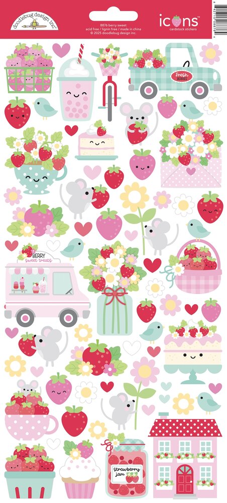 Doodlebug Design Inc. Berry Sweet Icons Stickers (8876)