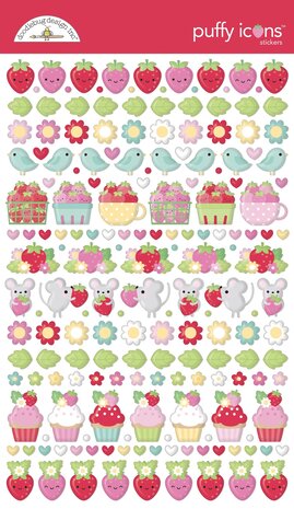 Doodlebug Design Inc. Berry Sweet Puffy Icons Stickers (8866)