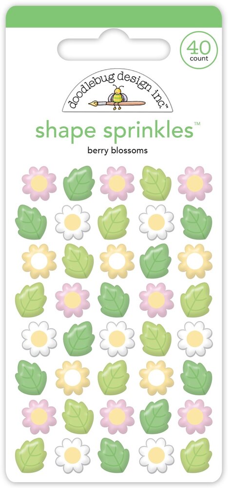 Doodlebug Design Inc. Berry Sweet Berry Blossoms Shape Sprinkles (8860)