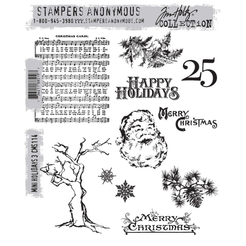 Stampers Anonymous Cling Stamps Mini Holidays 3 (CMS114) Stampers Anonymous Cling Stamps Mini Holidays 3 (CMS114)
