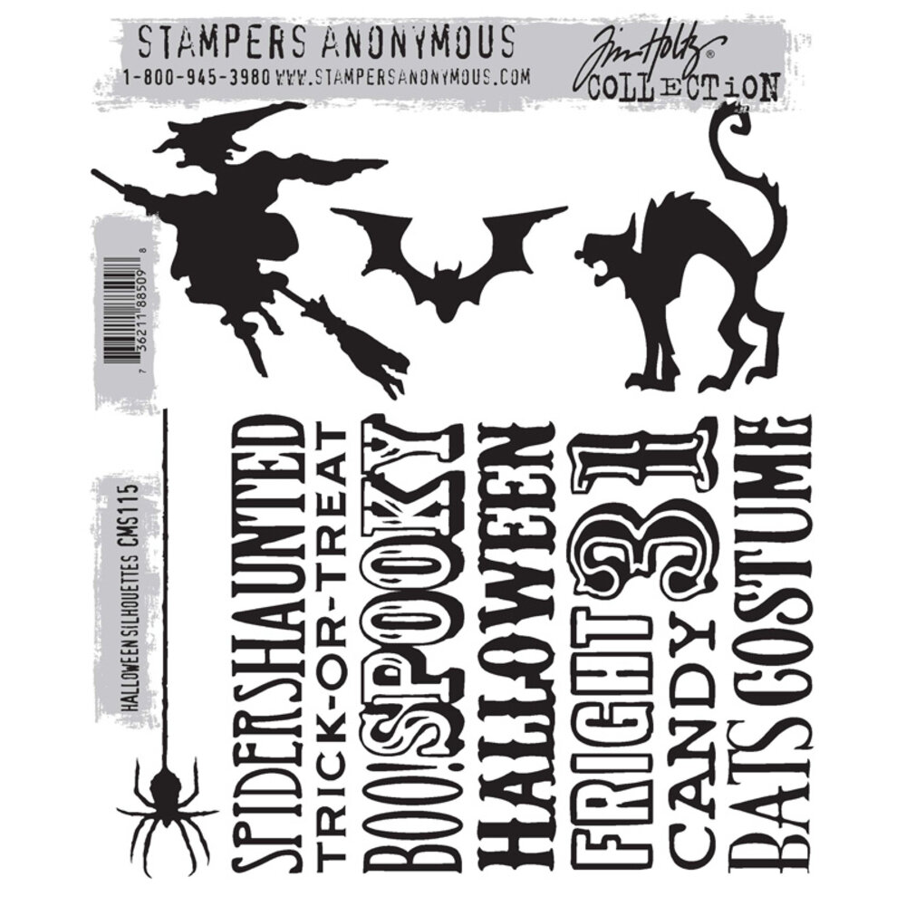 Stampers Anonymous Cling Stamps Halloween Silhouettes (CMS115)