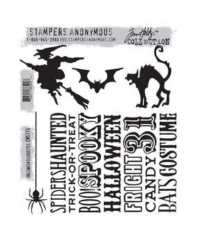 Stampers Anonymous Cling Stamps Halloween Silhouettes (CMS115)