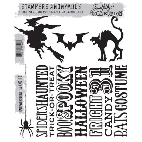 Stampers Anonymous Cling Stamps Halloween Silhouettes (CMS115)