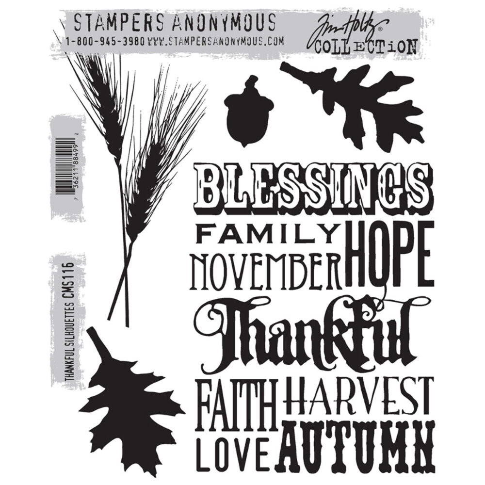 Stampers Anonymous Cling Stamps Thankful Silhouettes (CMS116) Stampers Anonymous Cling Stamps Thankful Silhouettes (CMS116)