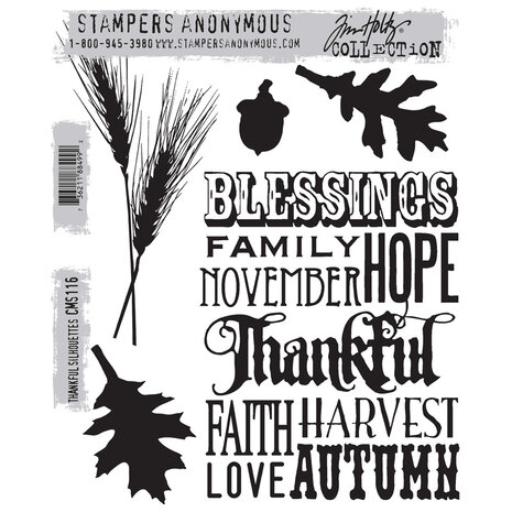 Stampers Anonymous Cling Stamps Thankful Silhouettes (CMS116) Stampers Anonymous Cling Stamps Thankful Silhouettes (CMS116)
