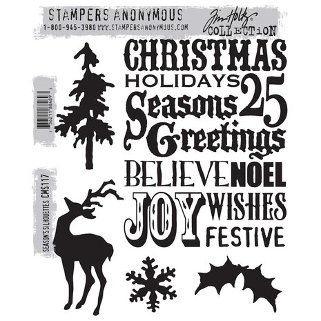 Stampers Anonymous Cling Stamps Seasons Silhouettes (CMS117) Stampers Anonymous Cling Stamps Seasons Silhouettes (CMS117)