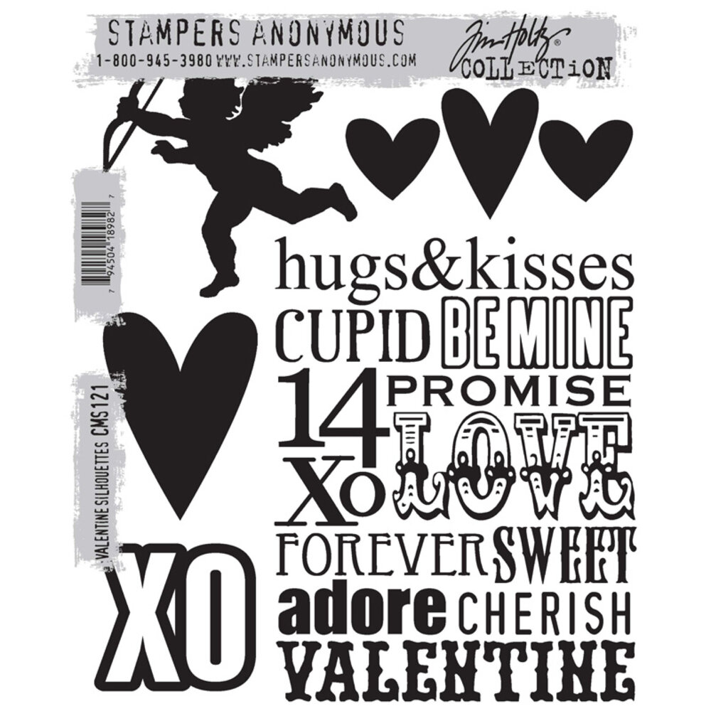 Stampers Anonymous Cling Stamps Valentine Silhouettes (CMS121) Stampers Anonymous Cling Stamps Valentine Silhouettes (CMS121)