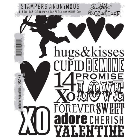 Stampers Anonymous Cling Stamps Valentine Silhouettes (CMS121) Stampers Anonymous Cling Stamps Valentine Silhouettes (CMS121)