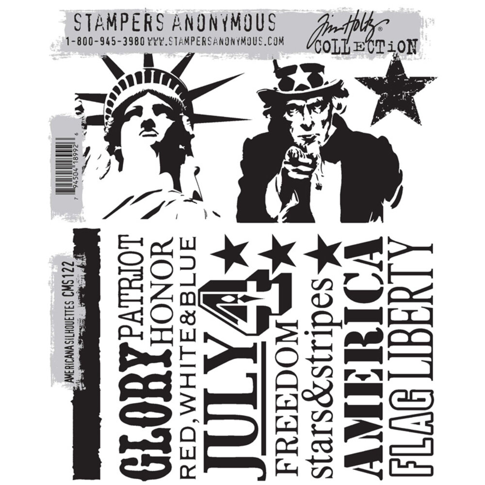 Stampers Anonymous Cling Stamps Americana Silhouettes (CMS122) Stampers Anonymous Cling Stamps Americana Silhouettes (CMS122)
