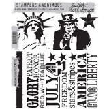 Stampers Anonymous Cling Stamps Americana Silhouettes (CMS122)