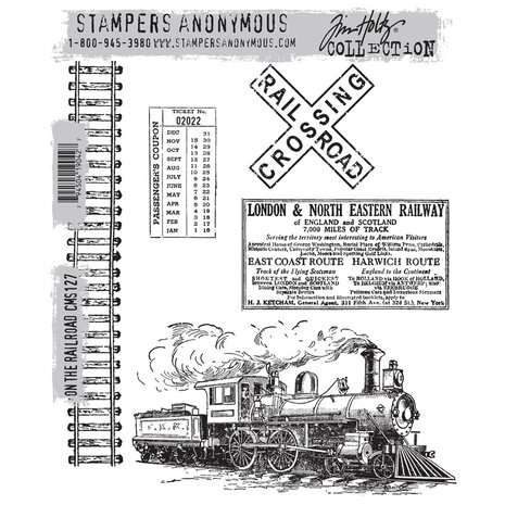Stampers Anonymous Cling Stamps On The Railroad (CMS127) Stampers Anonymous Cling Stamps On The Railroad (CMS127)