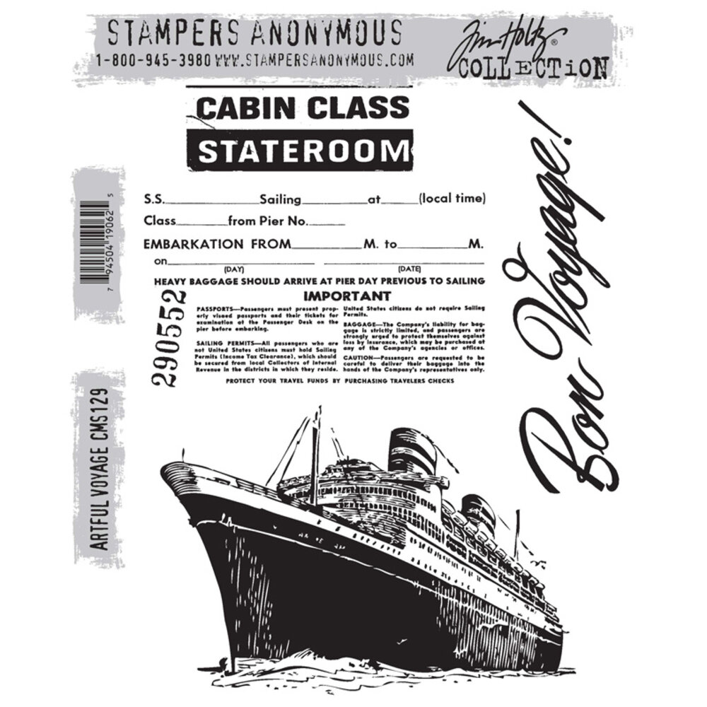 Stampers Anonymous Cling Stamps Artful Voyage (CMS129) Stampers Anonymous Cling Stamps Artful Voyage (CMS129)