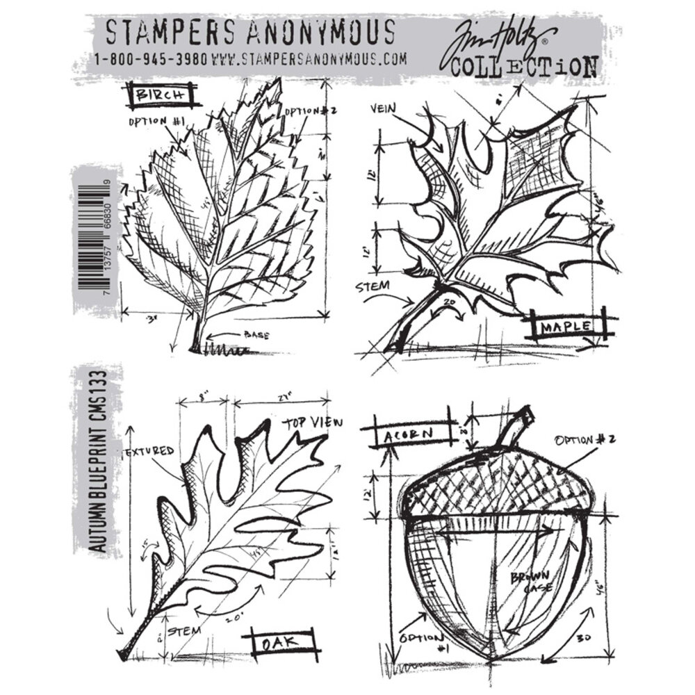 Stampers Anonymous Cling Stamps Autumn Blueprint (CMS133)