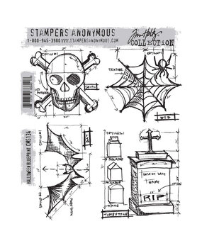 Stampers Anonymous Cling Stamps Halloween Blueprint (CMS134)